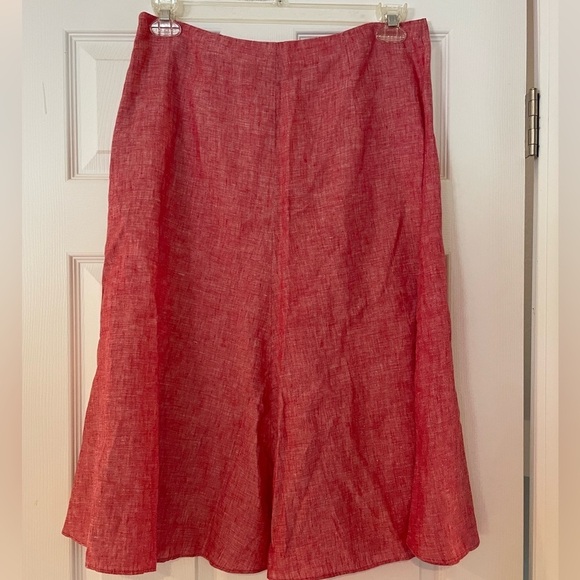 BANANA REPUBLIC CRISP LINEN A-LINE SKIRT IN PINK - Picture 2 of 3